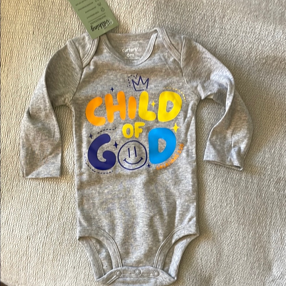 🆕 Custom "Child of God" Long Sleeve Onesie - 6M - Bold Colors